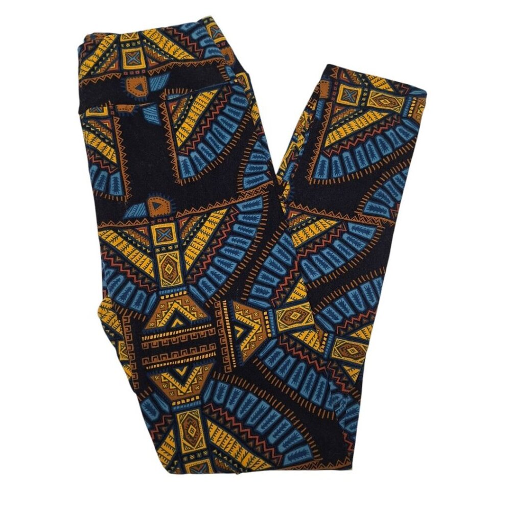 Lularoe One Size Leggings Aztec Egyptian Soft Stretch Regular